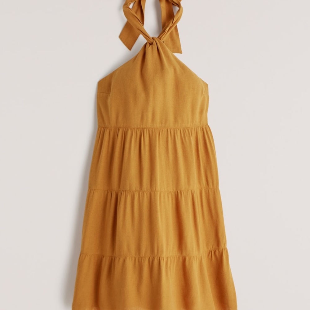 Halter Trapeze Tiered Mini Dress